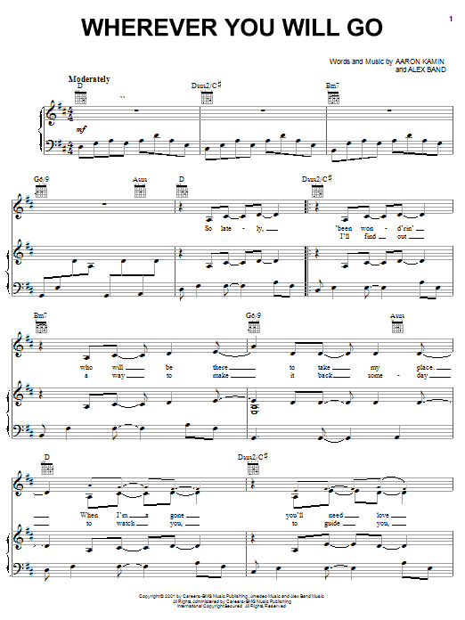 Download The Calling Wherever You Will Go Sheet Music and learn how to play Guitar Lead Sheet PDF digital score in minutes