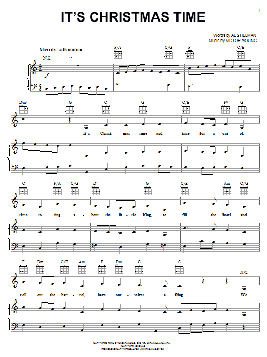 Download Carpenters It's Christmas Time Sheet Music and learn how to play Piano, Vocal & Guitar (Right-Hand Melody) PDF digital score in minutes