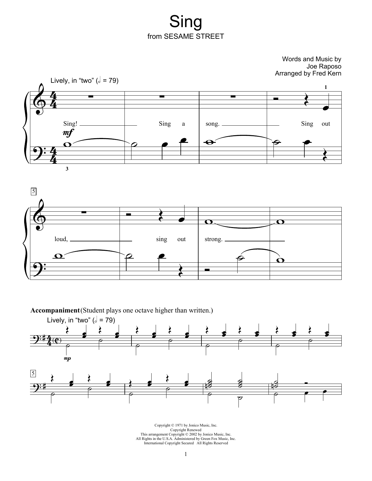 Download The Carpenters Sing (arr. Fred Kern) Sheet Music and learn how to play Educational Piano PDF digital score in minutes