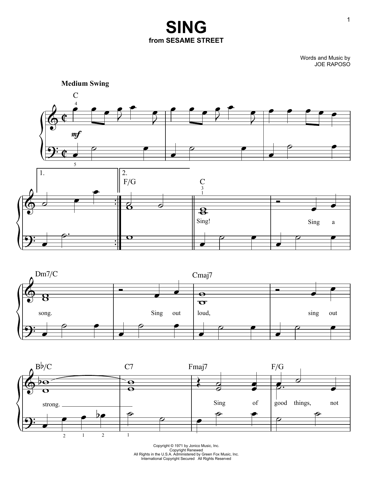 Download Carpenters Sing Sheet Music and learn how to play Ukulele PDF digital score in minutes