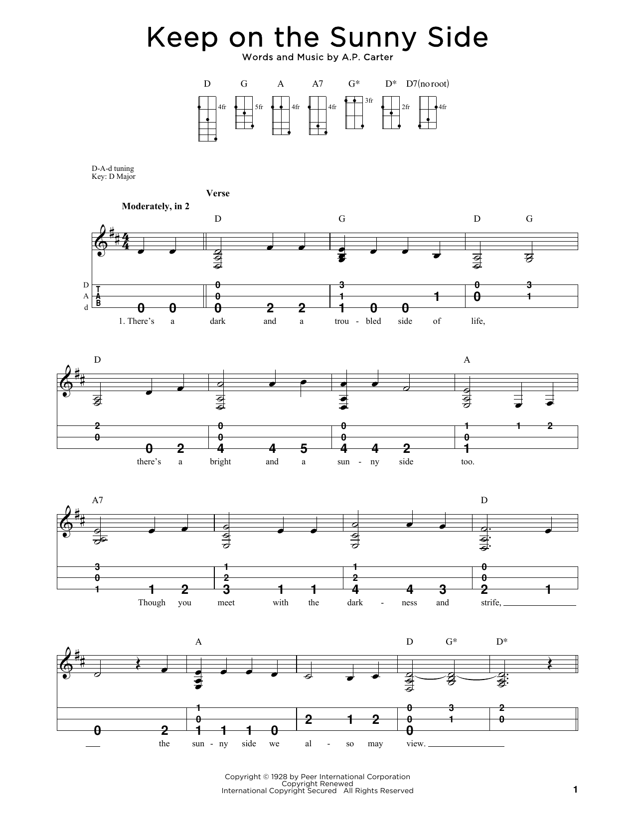 Download The Carter Family Keep On The Sunny Side (arr. Steven B. Eulberg) Sheet Music and learn how to play Dulcimer PDF digital score in minutes