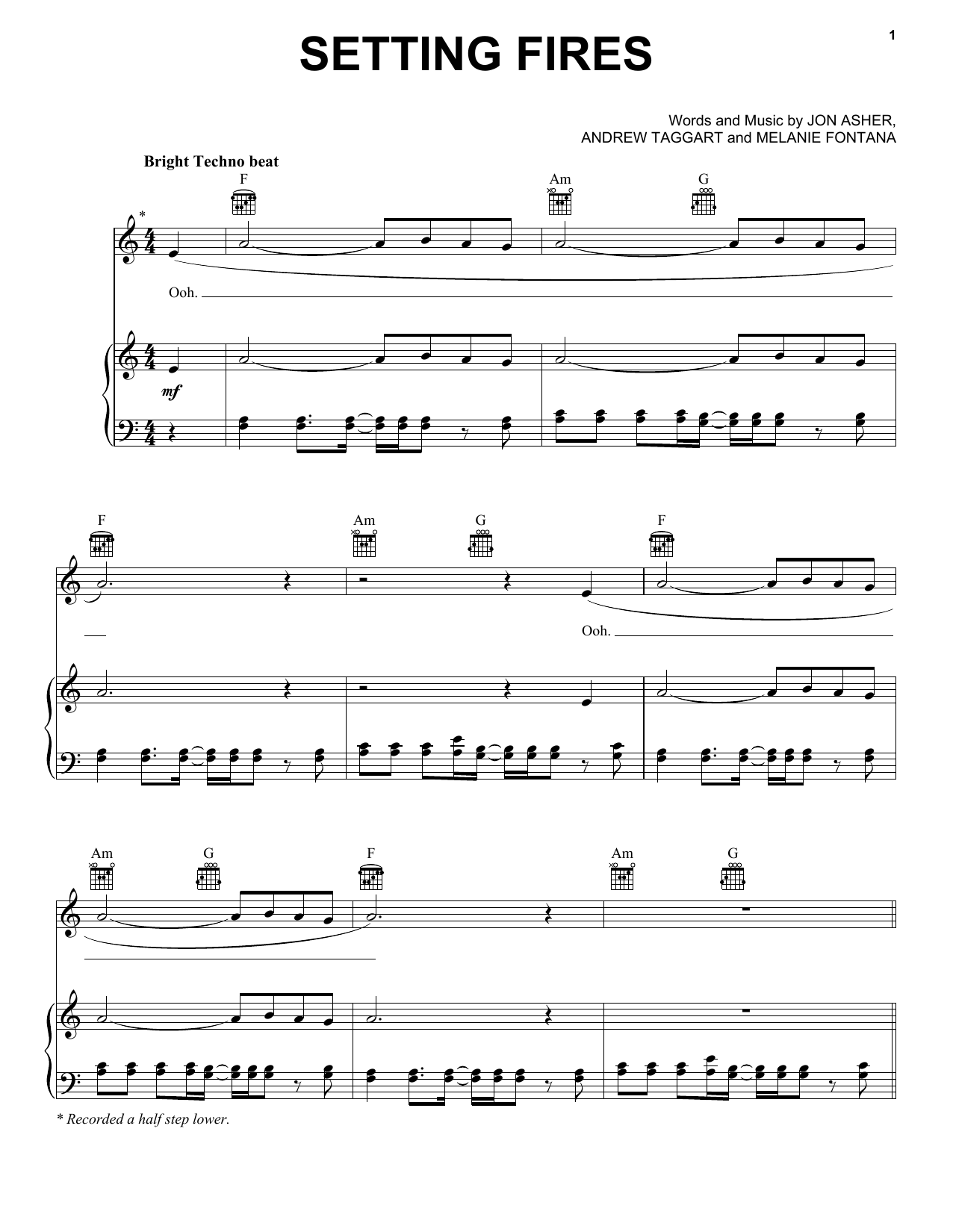 Download The Chainsmokers Setting Fires Sheet Music and learn how to play Piano, Vocal & Guitar (Right-Hand Melody) PDF digital score in minutes