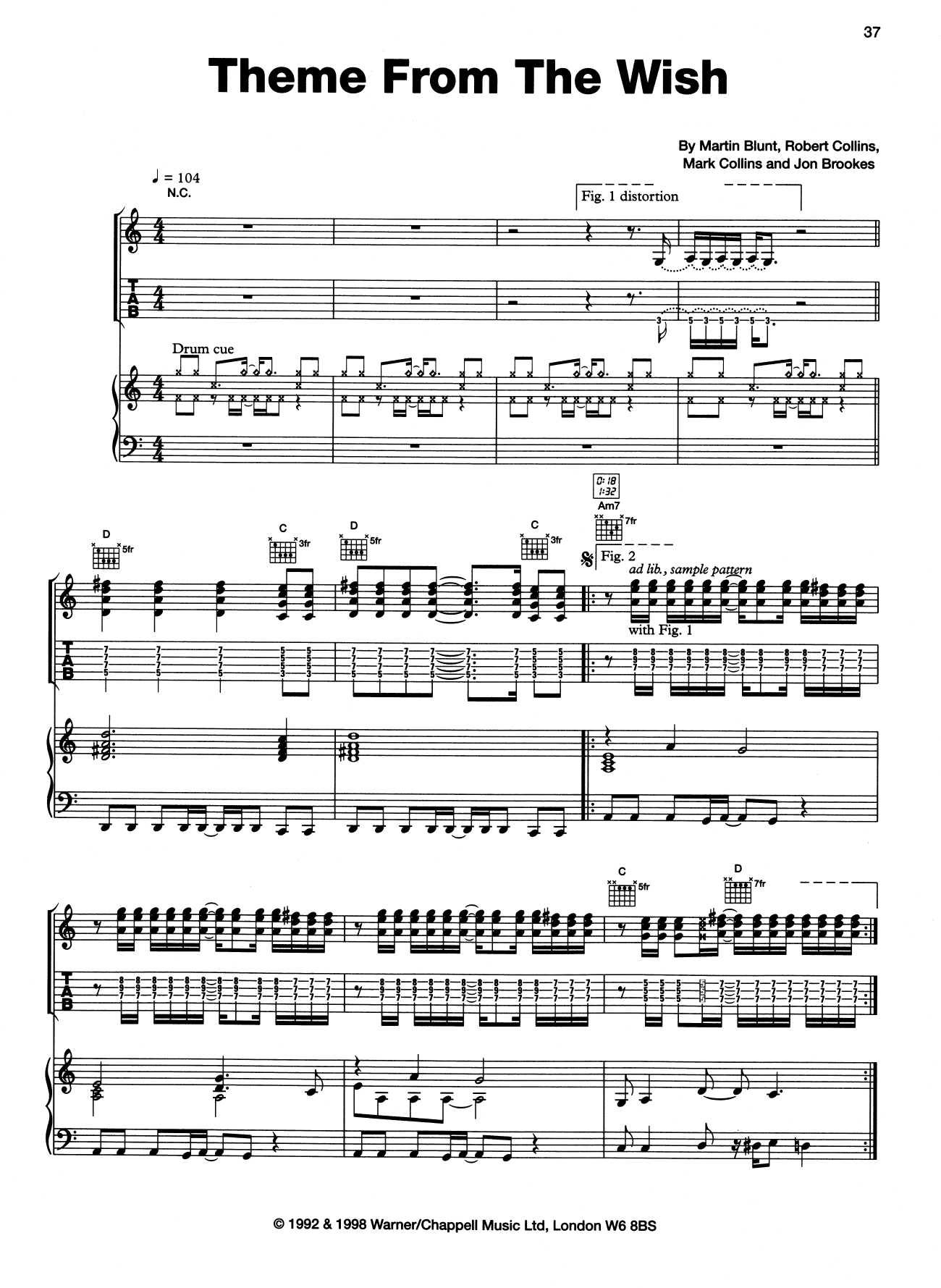 Download The Charlatans Theme From The Wish Sheet Music and learn how to play Piano, Vocal & Guitar (Right-Hand Melody) PDF digital score in minutes