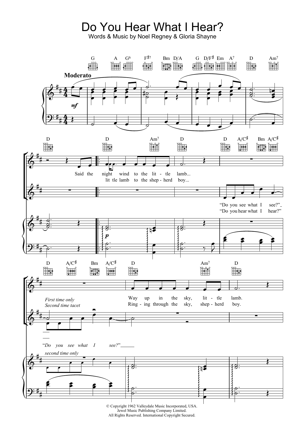 Download The Choirboys Do You Hear What I Hear? Sheet Music and learn how to play Piano, Vocal & Guitar PDF digital score in minutes
