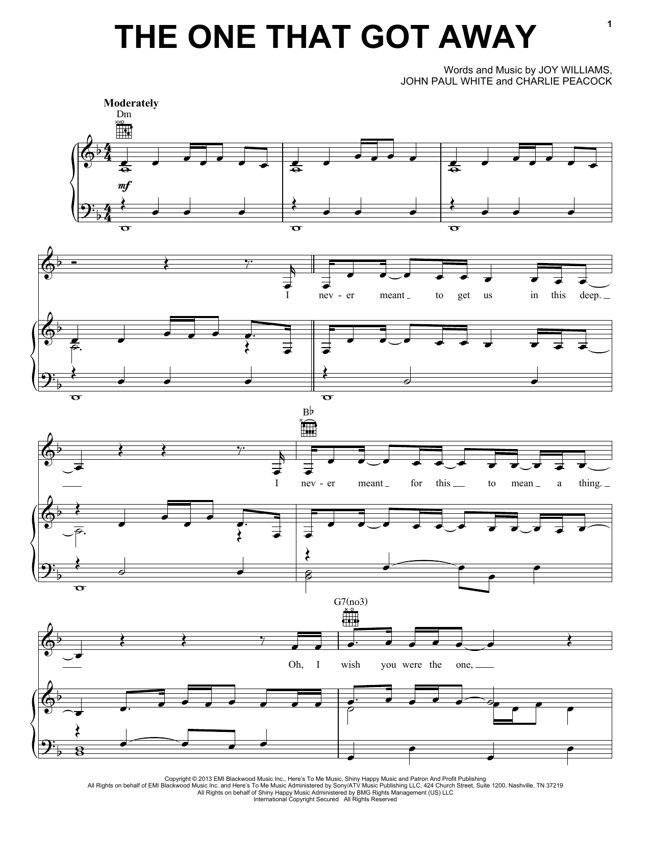Download The Civil Wars The One That Got Away Sheet Music and learn how to play Ukulele PDF digital score in minutes