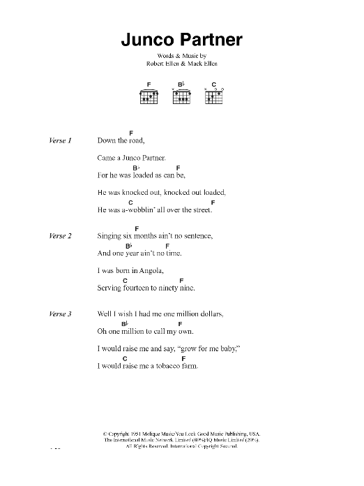Download The Clash Junco Partner Sheet Music and learn how to play Lyrics & Chords PDF digital score in minutes