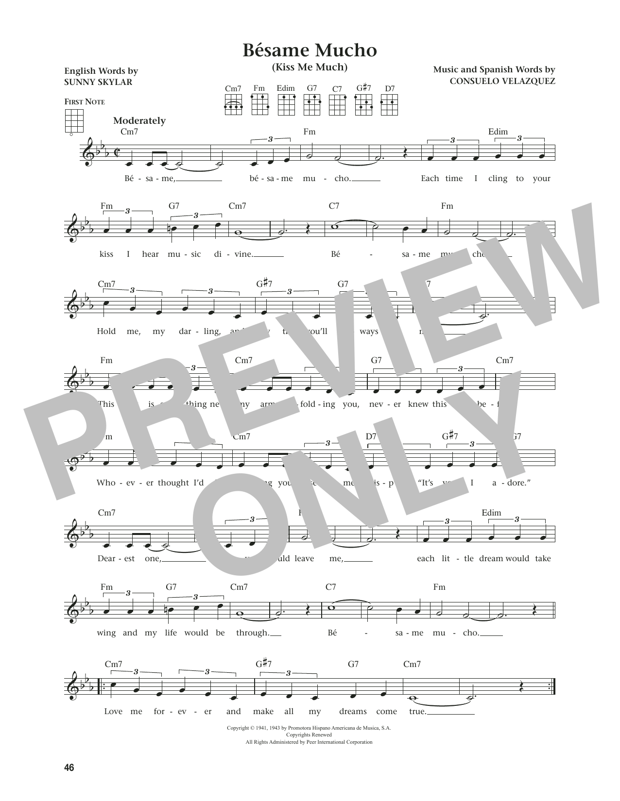 Download The Coasters Bésame Mucho (Kiss Me Much) (from The Daily Ukulele) (arr. Jim Beloff) Sheet Music and learn how to play Ukulele PDF digital score in minutes