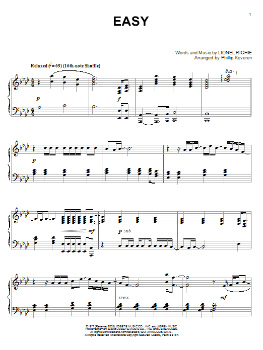 Download Commodores Easy Sheet Music and learn how to play Piano PDF digital score in minutes