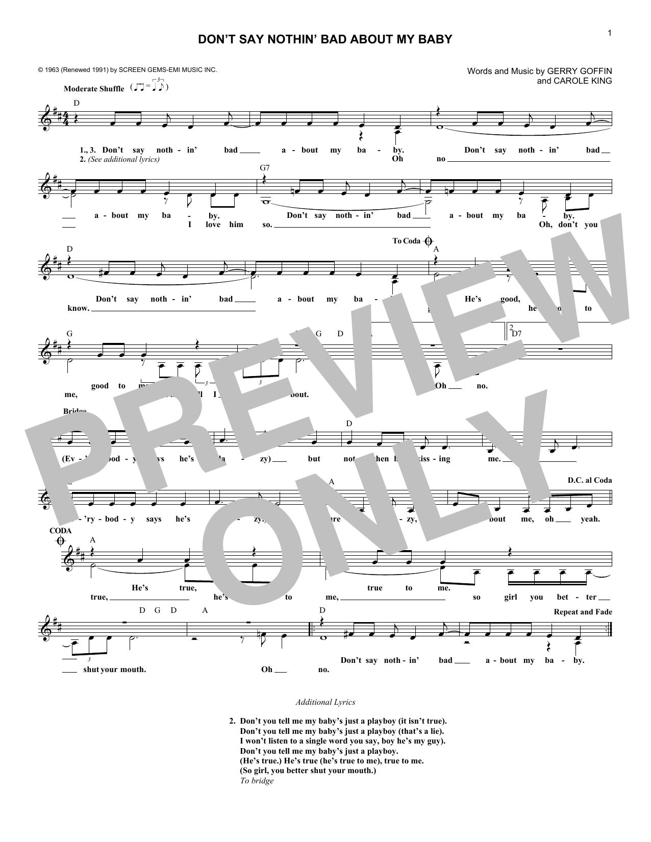 Download The Cookies Don't Say Nothin' Bad About My Baby Sheet Music and learn how to play Melody Line, Lyrics & Chords PDF digital score in minutes