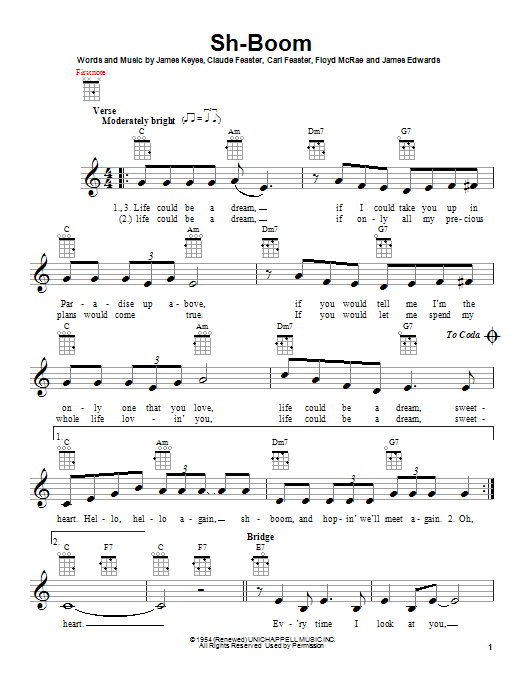 Download The Crew-Cuts Sh-Boom Sheet Music and learn how to play Ukulele PDF digital score in minutes