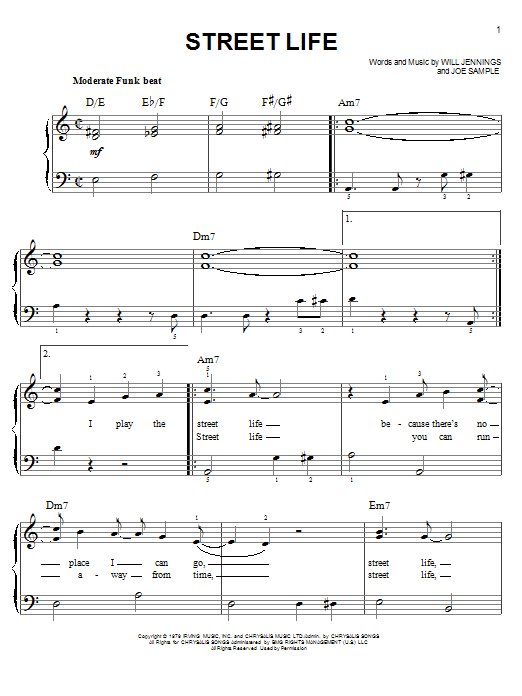 Download The Crusaders Street Life Sheet Music and learn how to play Piano, Vocal & Guitar PDF digital score in minutes