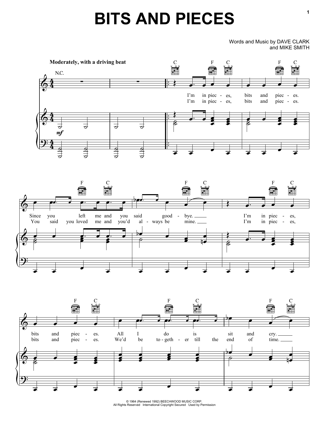 Download The Dave Clark Five Bits And Pieces Sheet Music and learn how to play Piano, Vocal & Guitar Chords (Right-Hand Melody) PDF digital score in minutes