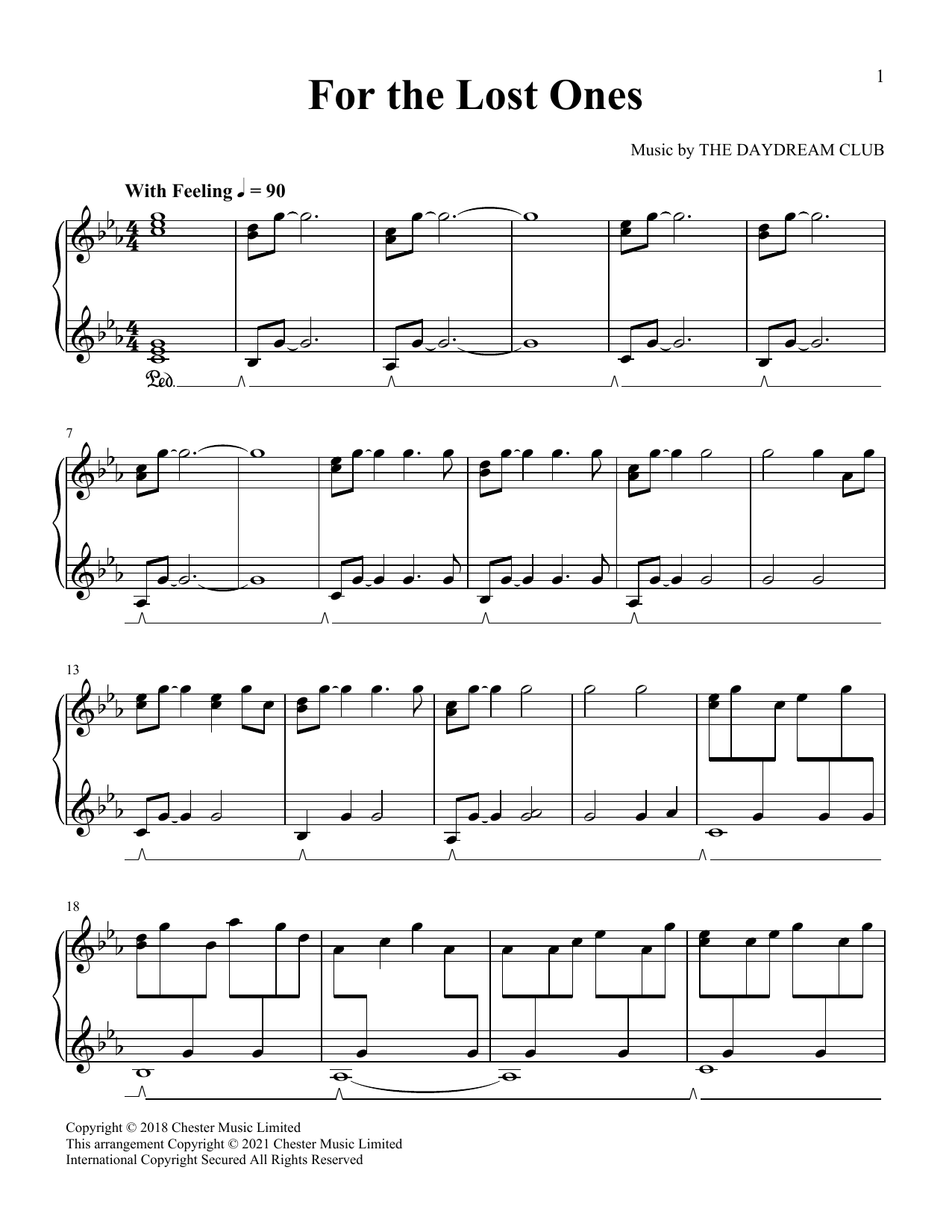 Download The Daydream Club For The Lost Ones Sheet Music and learn how to play Piano Solo PDF digital score in minutes