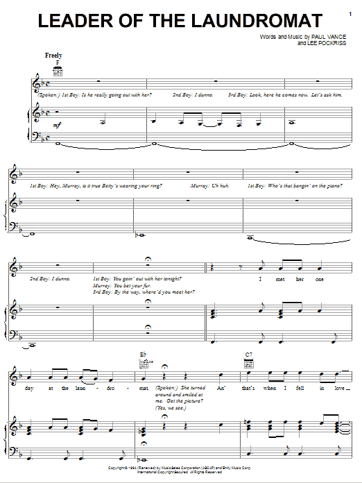Download The Detergents Leader Of The Laundromat Sheet Music and learn how to play Melody Line, Lyrics & Chords PDF digital score in minutes