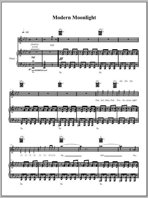 Download The Dresden Dolls Modern Moonlight Sheet Music and learn how to play Piano, Vocal & Guitar (Right-Hand Melody) PDF digital score in minutes