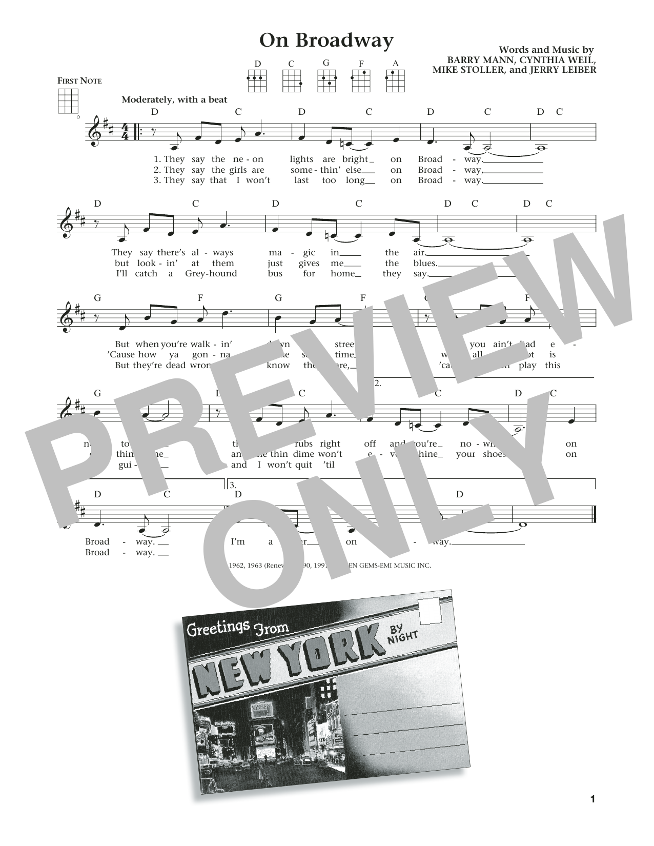 Download The Drifters On Broadway Sheet Music and learn how to play Ukulele PDF digital score in minutes