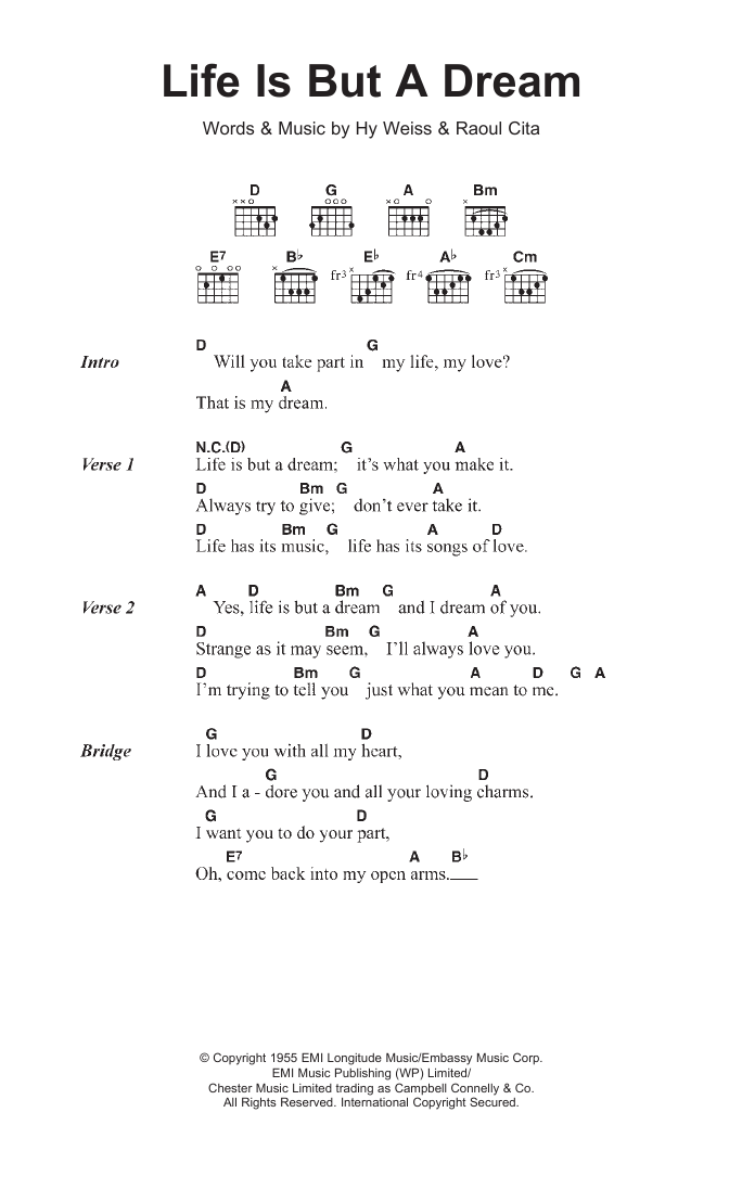 Download The Earls Life Is But A Dream Sheet Music and learn how to play Lyrics & Chords PDF digital score in minutes