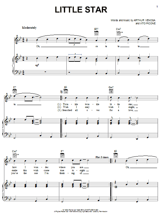 Download The Elegants Little Star Sheet Music and learn how to play Lyrics & Chords PDF digital score in minutes