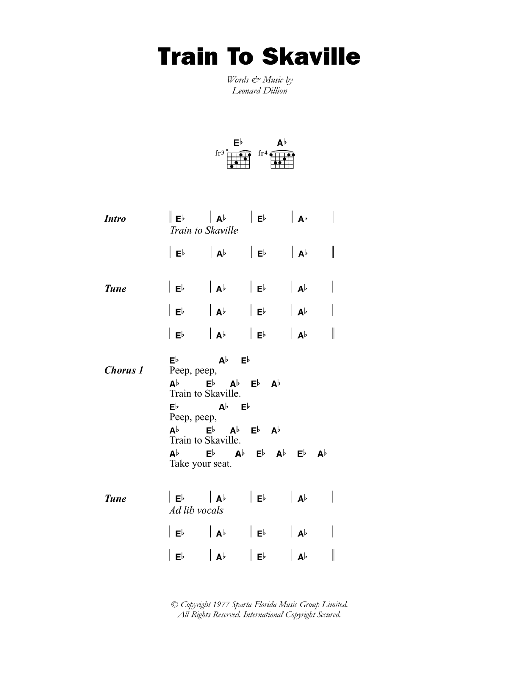 Download The Ethiopians Train To Skaville Sheet Music and learn how to play Lyrics & Chords PDF digital score in minutes