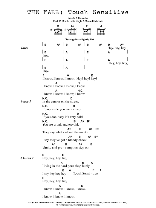 Download The Fall Touch Sensitive Sheet Music and learn how to play Lyrics & Chords PDF digital score in minutes