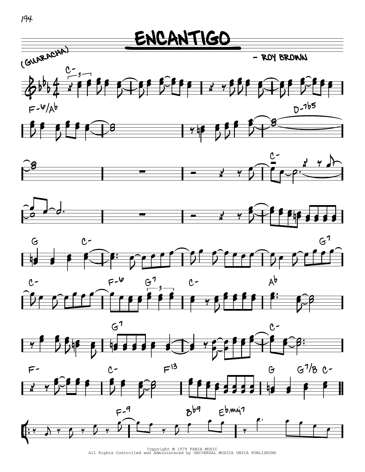 Download The Fania All-Stars Encantigo Sheet Music and learn how to play Real Book – Melody & Chords PDF digital score in minutes