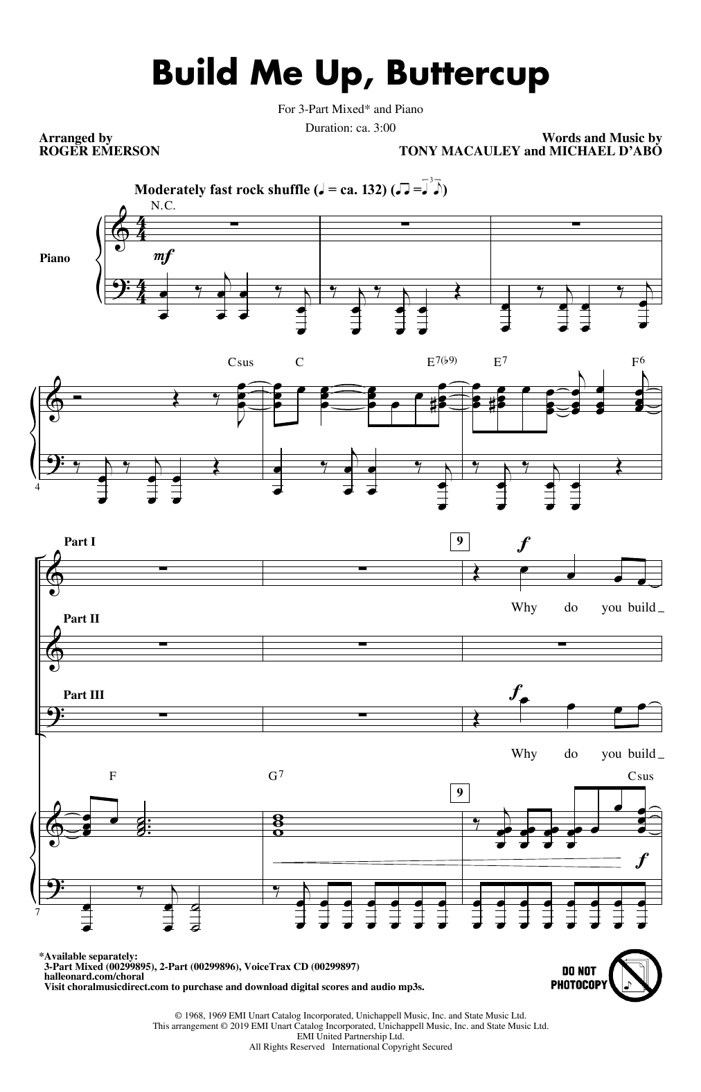 Download The Foundations Build Me Up, Buttercup (arr. Roger Emerson) Sheet Music and learn how to play 2-Part Choir PDF digital score in minutes