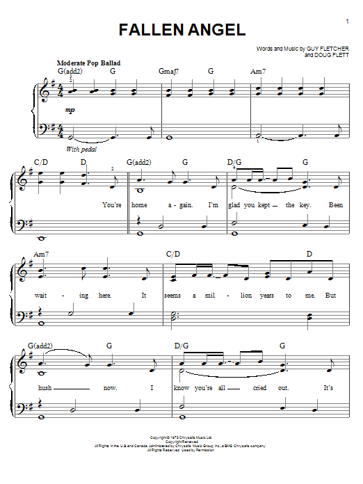 Download The Four Seasons Fallen Angel Sheet Music and learn how to play Easy Piano PDF digital score in minutes