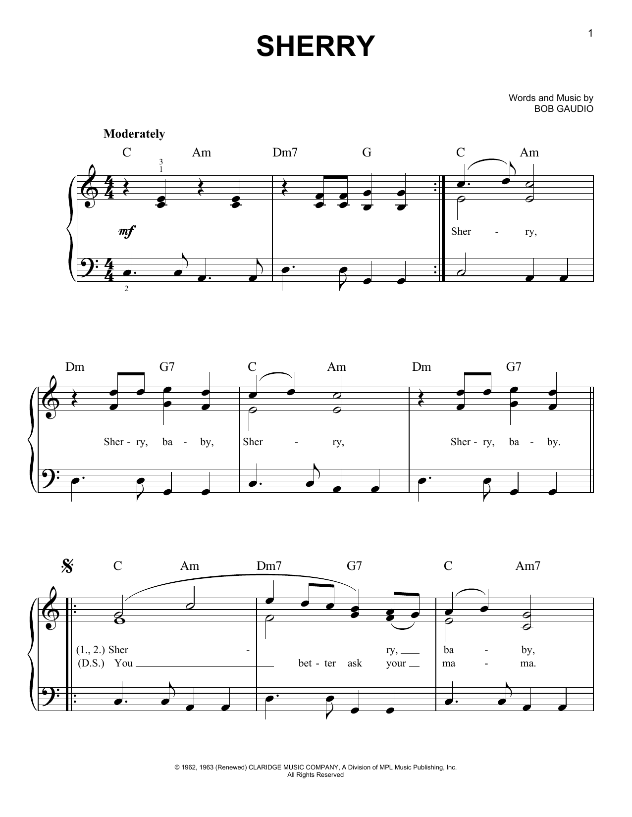 Download The Four Seasons Sherry Sheet Music and learn how to play French Horn PDF digital score in minutes