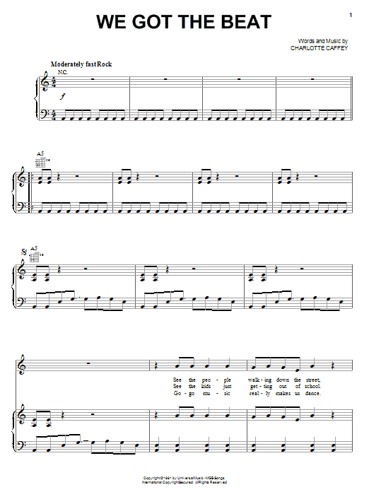 Download The Go Go's We Got The Beat Sheet Music and learn how to play Really Easy Guitar PDF digital score in minutes