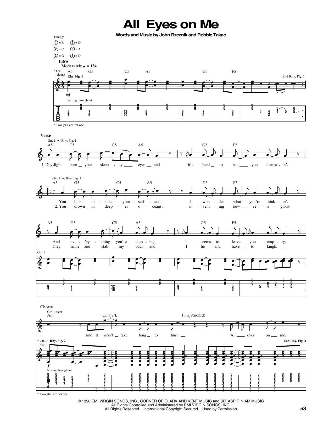 Download The Goo Goo Dolls All Eyes On Me Sheet Music and learn how to play Piano, Vocal & Guitar Chords (Right-Hand Melody) PDF digital score in minutes