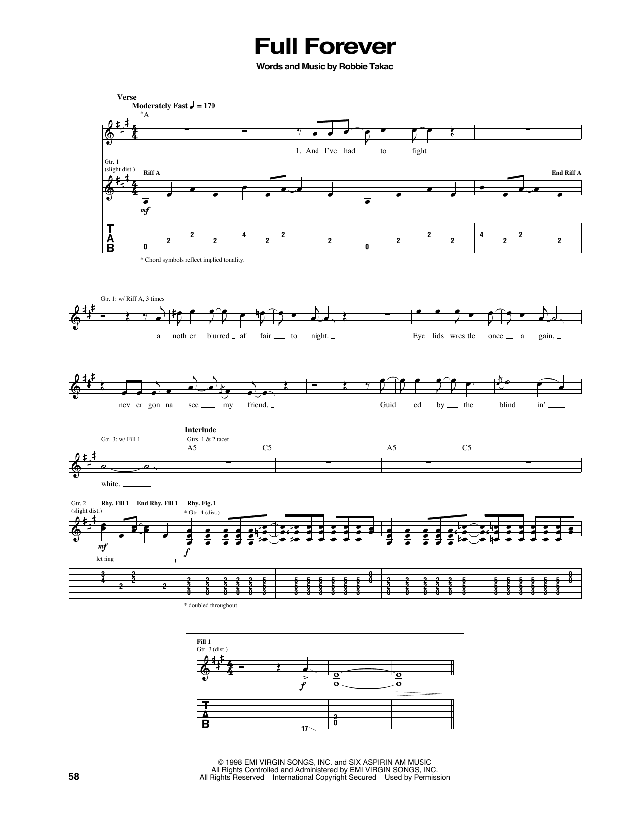 Download The Goo Goo Dolls Full Forever Sheet Music and learn how to play Piano, Vocal & Guitar Chords (Right-Hand Melody) PDF digital score in minutes