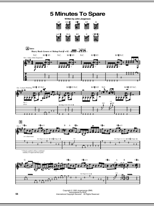 Download The Hellecasters 5 Minutes To Spare Sheet Music and learn how to play Guitar Tab PDF digital score in minutes