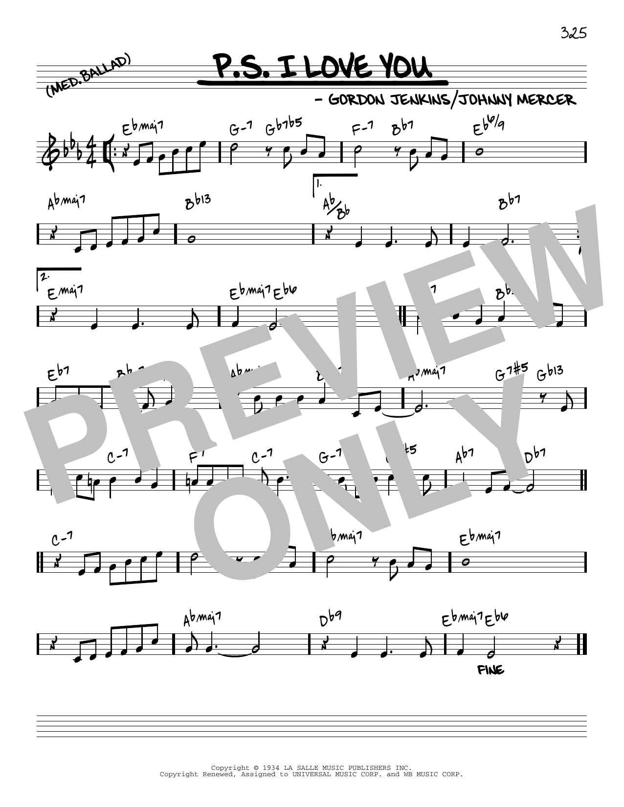 Download The Hilltoppers P.S. I Love You [Reharmonized version] (arr. Jack Grassel) Sheet Music and learn how to play Real Book – Melody & Chords PDF digital score in minutes