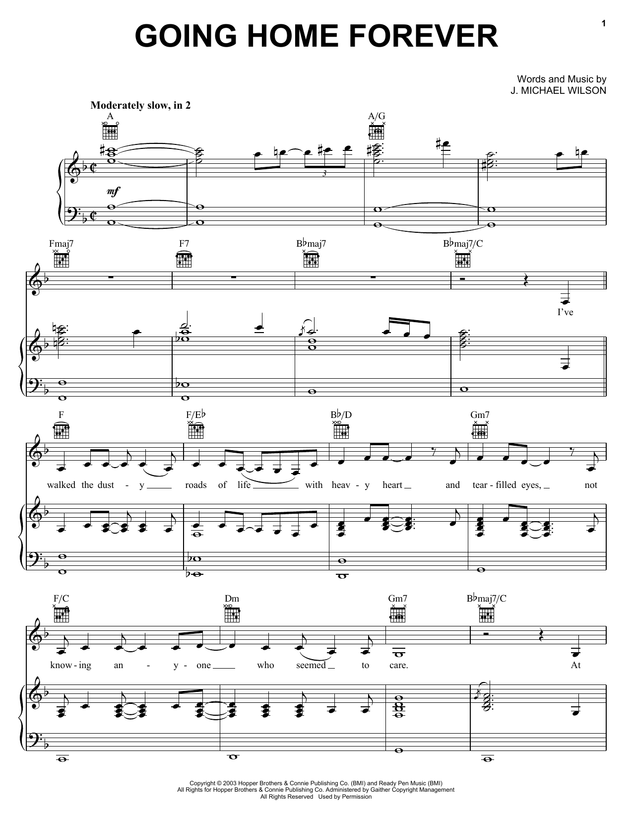 Download The Hoppers Going Home Forever Sheet Music and learn how to play Piano, Vocal & Guitar (Right-Hand Melody) PDF digital score in minutes