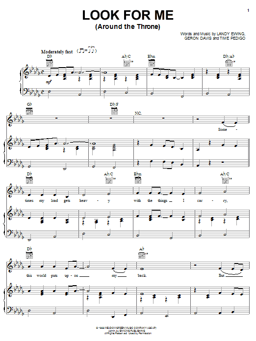 Download The Hoppers Look For Me (Around The Throne) Sheet Music and learn how to play Piano, Vocal & Guitar (Right-Hand Melody) PDF digital score in minutes