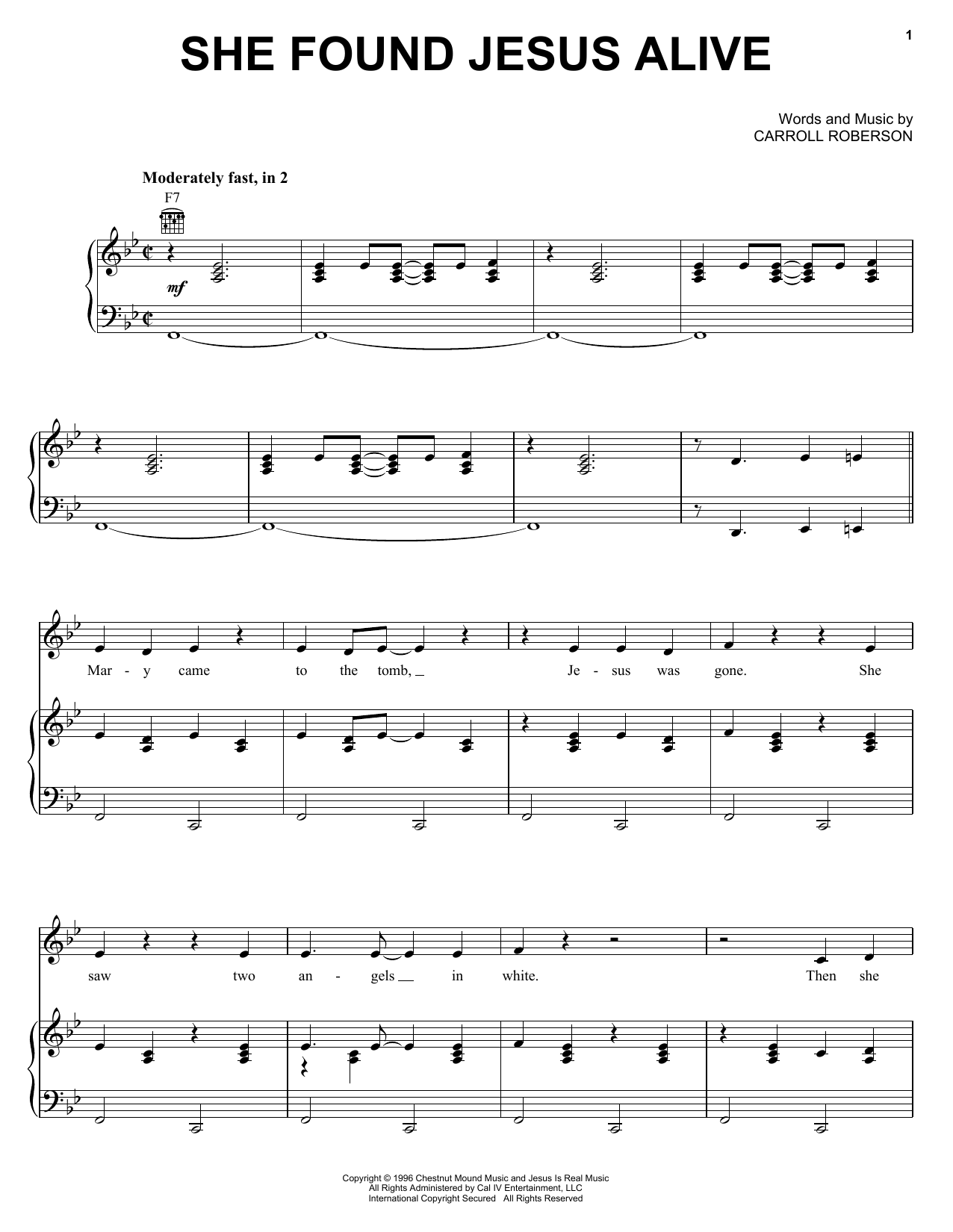 Download The Hoppers She Found Jesus Alive Sheet Music and learn how to play Piano, Vocal & Guitar Chords (Right-Hand Melody) PDF digital score in minutes