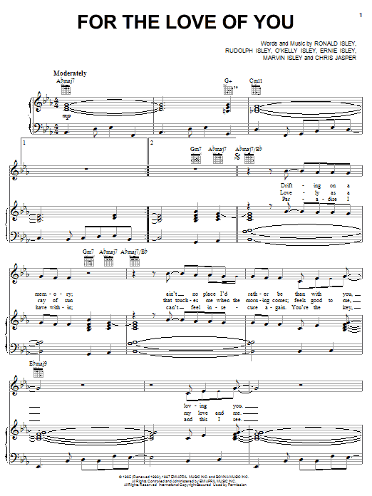 Download The Isley Brothers For The Love Of You Sheet Music and learn how to play Piano, Vocal & Guitar (Right-Hand Melody) PDF digital score in minutes