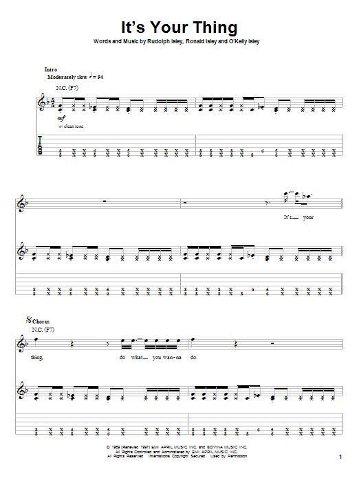 Download The Isley Brothers It's Your Thing Sheet Music and learn how to play Ukulele PDF digital score in minutes