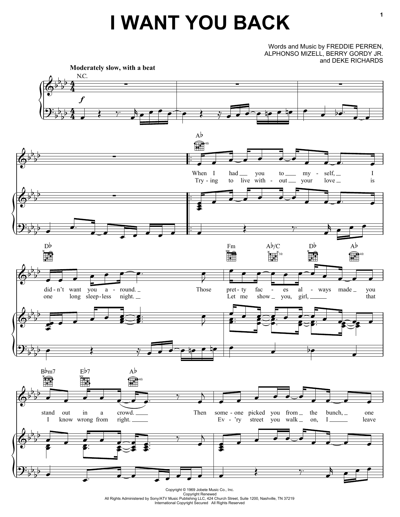 Download The Jackson 5 I Want You Back Sheet Music and learn how to play Piano Duet PDF digital score in minutes