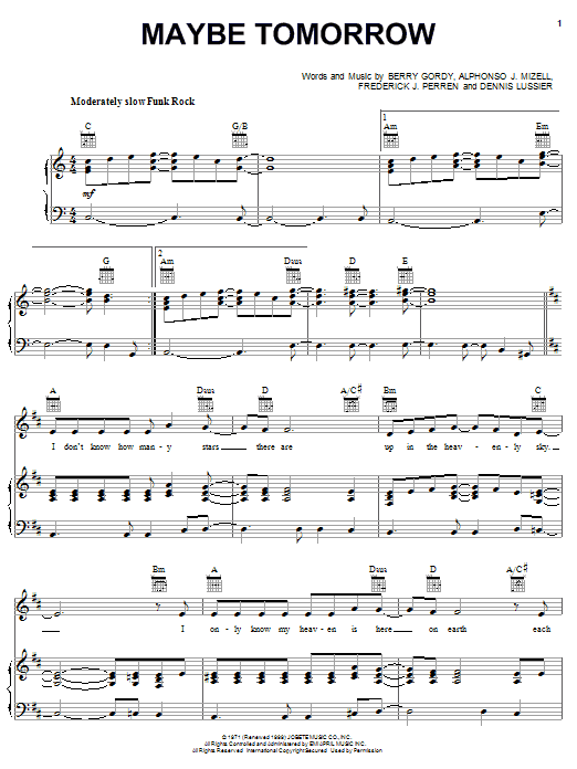 Download The Jackson 5 Maybe Tomorrow Sheet Music and learn how to play Easy Guitar PDF digital score in minutes