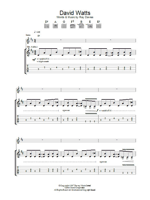 Download The Jam David Watts Sheet Music and learn how to play Guitar Tab PDF digital score in minutes