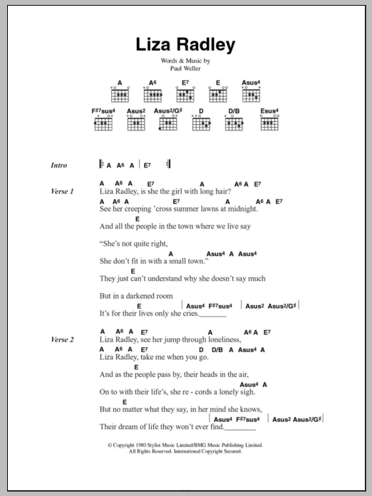 Download The Jam Liza Radley Sheet Music and learn how to play Lyrics & Chords PDF digital score in minutes