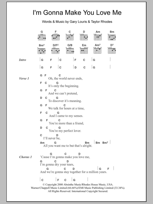 Download The Jayhawks I'm Gonna Make You Love Me Sheet Music and learn how to play Lyrics & Chords PDF digital score in minutes