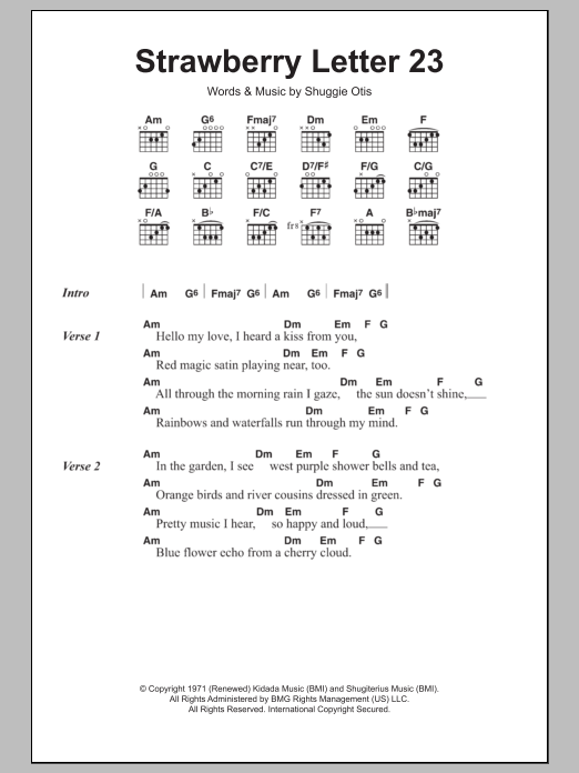 Download The Brothers Johnson Strawberry Letter 23 Sheet Music and learn how to play Lyrics & Chords PDF digital score in minutes