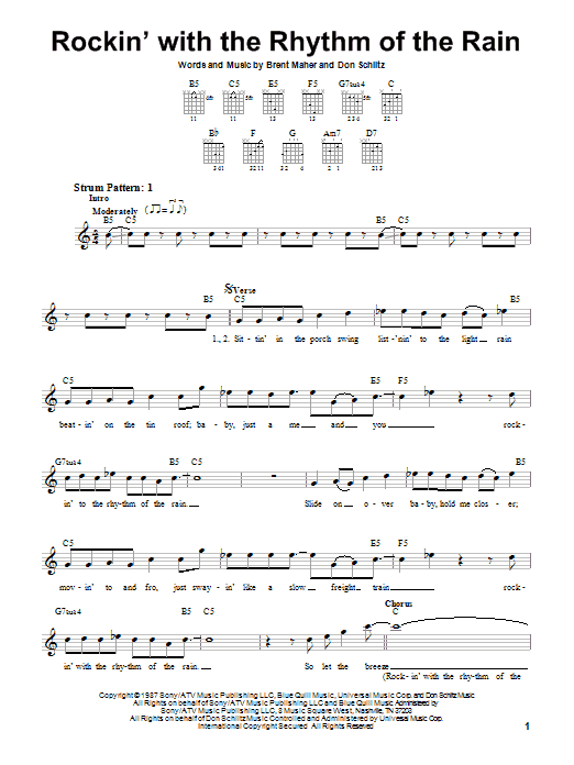 Download The Judds Rockin' With The Rhythm Of The Rain Sheet Music and learn how to play Easy Guitar PDF digital score in minutes