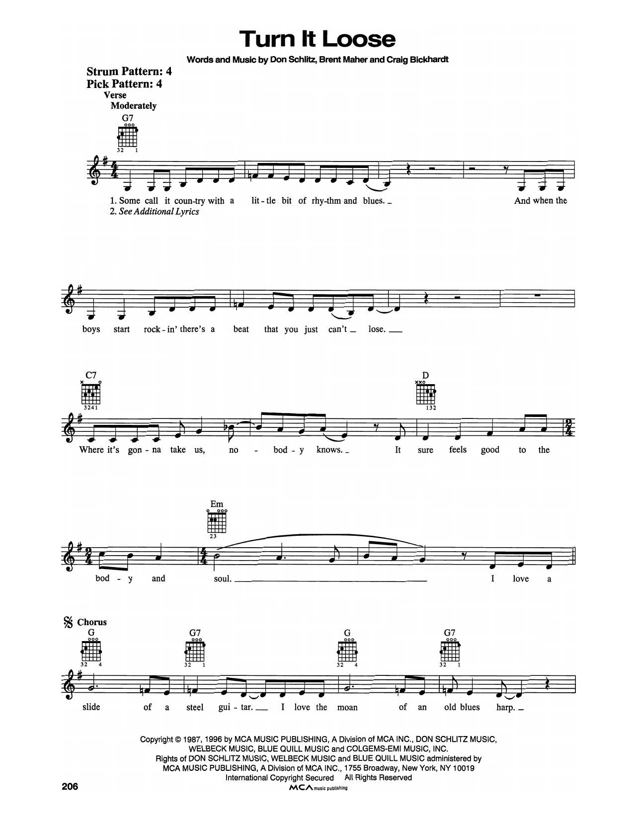 Download The Judds Turn It Loose Sheet Music and learn how to play Easy Guitar PDF digital score in minutes