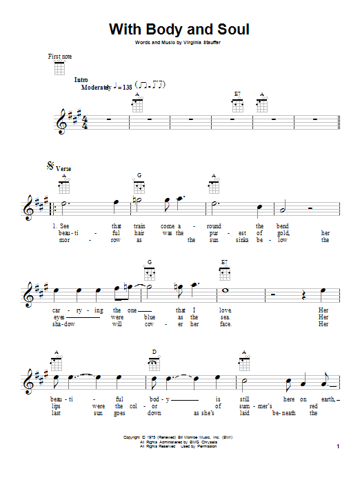Download The Kentucky Headhunters With Body And Soul Sheet Music and learn how to play Ukulele PDF digital score in minutes