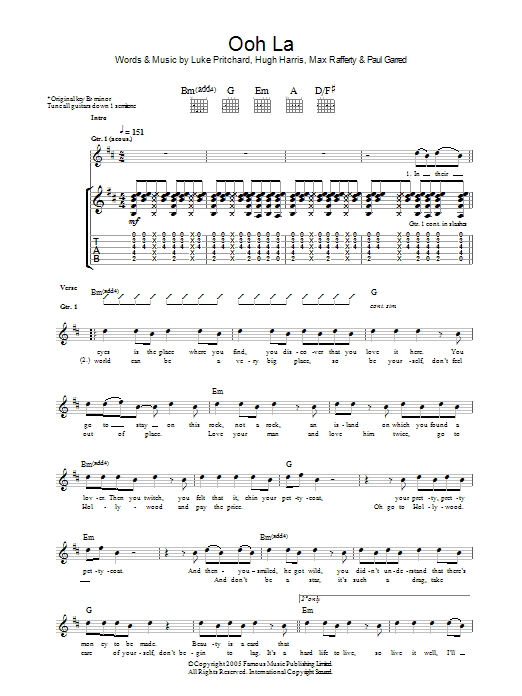 Download The Kooks Ooh La Sheet Music and learn how to play Drums PDF digital score in minutes