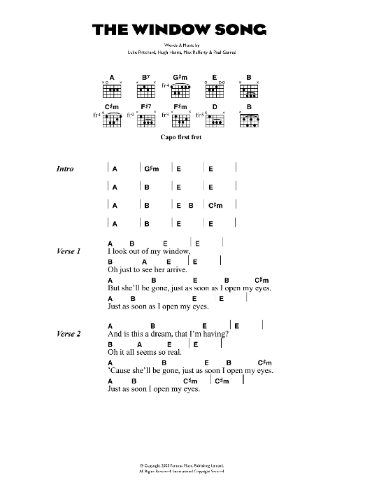 Download The Kooks The Window Song Sheet Music and learn how to play Lyrics & Chords PDF digital score in minutes