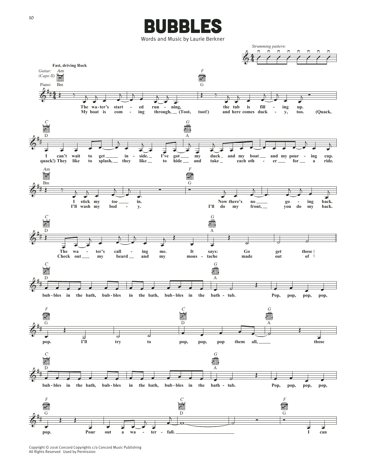 Download The Laurie Berkner Band Bubbles Sheet Music and learn how to play Lead Sheet / Fake Book PDF digital score in minutes